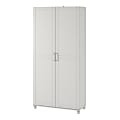 Ameriwood™ Home Callahan Utility Storage Cabinet, 3 Adjustable Shelves, 2 Fixed Shelves, 74 5/16”H x 35 11/16”W x 15 3/8”D, White