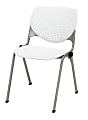 KFI Studios KOOL Stacking Chair With Casters, White/Silver