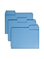 Smead® SuperTab® File Folders, Letter Size, 1/3 Cut, Blue, Box Of 100