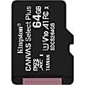 Kingston Canvas Select Plus SDCS2 64 GB Class 10/UHS-I (U1) microSDXC - 1 - 100 MB/s Read - Lifetime Warranty 1 thumbnail image