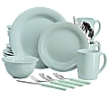 Martha Stewart 32-Piece Stoneware Dinnerware And Flatware Combo Set, Blue 1 thumbnail image