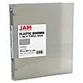 JAM PAPER 3 Ring Plastic Binder, 0.5 inch, Smoke Gray, Sold Individually 1 thumbnail image