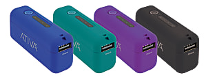 Ativa™ Mini 2,000 mAh Micro USB Powerbank, Assorted Colors, DOMINO