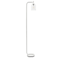 Simple Designs Modern Iron Floor Lamp, 67”H, White Base/Clear Shade