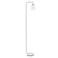 Simple Designs Modern Iron Floor Lamp, 67”H, White Base/Clear Shade 1 thumbnail image