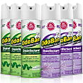 OdoBan Odor Eliminator Disinfectant 360° Spray, Eucalyptus Lavender, 14.6 Oz, Pack Of 6 Bottles