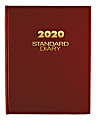 AT-A-GLANCE® Standard Diary Daily Planner, 7-1/2" x 9-1/2", Red, January To December 2020, SD37413