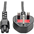 Tripp Lite Power Cord Adapter 13A 250V C5 to BS1363 UK Plug 6' 6ft Black, P060006 1 thumbnail image