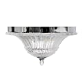 Lalia Home Blossom 2-Light Glass Flush-Mount Ceiling Lamp, 14"W, Crystal/Chrome