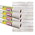Teacher Created Resources® Better Than Paper® Bulletin Board Paper Rolls, 4' x 12', White Shiplap, Pack Of 4 Rolls
