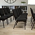 Flash Furniture HERCULES Series Stacking Church Chair, Black Dot/Goldvein