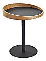 Adesso® Crater End Table, Square, 21-1/2"H x 18"W x 18"D, Black/Natural Oak