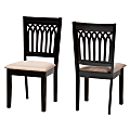 Baxton Studio Genesis Finished Wood Dining Accent Chair, Beige/Dark Brown, Set Of 2 Chairs 1 thumbnail image