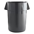 Boardwalk® Round Plastic Waste Receptacle, 44 Gallons, Gray 1 thumbnail image