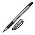 SKILCRAFT® 100 Rubberized Stick Pens, Medium Point, Black Barrel, Black Ink, Pack Of 12