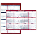 AT-A-GLANCE® Yearly Erasable Reversible Vertical/Horizontal Wall Calendar, 24" x 36", January to December 2019