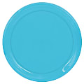 Amscan Round Plastic Platters, 16", Caribbean Blue, Pack Of 5 Platters