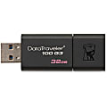 Kingston 32GB USB 3.0 DataTraveler 100 G3 - 32 GB - USB 3.0 - Black - 5 Year Warranty