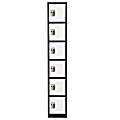 Alpine 6-Tier Steel Lockers, 72”H x 12”W x 12”D, Black/White, Pack Of 2 Lockers