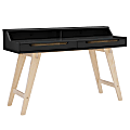 Linon Loumar 56"W 2-Drawer Home Office Computer Desk, Natural/Black 1 thumbnail image