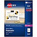 Avery® Printable Postcards, 4.25" x 5.5", White, 200 Blank Postcards For Laser Printers