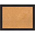 Amanti Art Rectangular Non-Magnetic Cork Bulletin Board, Natural, 32” x 24”, Furniture Espresso Narrow Plastic Frame