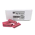 Charles Leonard Natural Rubber Wedge Erasers, Medium, Pink, 12 Erasers Per Box, Pack Of 3 Boxes