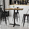 Flash Furniture Laminate Rectangular Table Top With Bar-Height Table Base, 43-1/8"H x 30"W x 42"D, Walnut/Black 1 thumbnail image