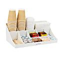 Mind Reader Anchor Collection 11 Compartment Coffee Condiment Organizer, 6 5/8"H x 6 1/2"W x 17 13/16"D, White