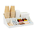 Mind Reader 11 Compartment Coffee Condiment Organizer, 6 5/8"H x 9-1/2"W x 17 -3/16"D, White 1 thumbnail image