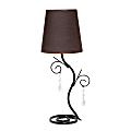Creekwood Home Priva Metal Winding Ivy Table Lamp, 19"H, Brown Shade/Black Base