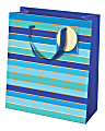 Lady Jayne Gift Bag With Tissue Paper And Hang Tag, Medium, Blue Stripes