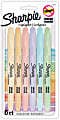 Sharpie® Accent Pocket Highlighters, Chisel Tip, Assorted Barrels, Assorted Mild Pastel Ink, Pack Of 6 Highlighters