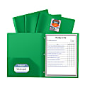 C-Line 2-Pocket Poly Folders With Prongs, Letter Size (8-1/2” x 11”), Green, Box Of 25 Folders 1 thumbnail image