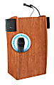 Oklahoma Sound® The Vision Lectern With Sound & Handheld Wireless Microphone, Cherry
