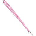 Advantus 36" Breast Cancer Awareness Lanyard - 10 / Box - 36" Length - Pink, White - Nylon 1 thumbnail image