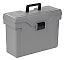 Office Depot® Brand Plastic Mobile File Box, 11 3/4"H x 16 3/8"W x 7 1/2"L, Gray/Black