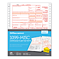 Office Depot® Brand 1099-MISC Continuous Tax Forms, 5-Part, 9" x 11", Pack Of 25