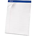 Ampad Basic Micro Perforated Writing Pads, 50 Sheets, Stapled, Wide Ruled, 8 1/2" x 11 3/4", White Paper, Pack Of 12