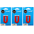 Dowling Magnets 2" Alnico Horseshoe Magnets, Red, All Ages, Pack Of 3 Magnets 1 thumbnail image