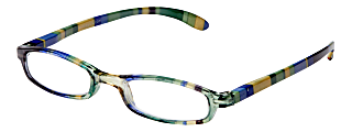 ICU Eyewear Rectangular Striped Reading Glasses, Green, +3.00 1 thumbnail image