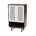 Baxton Studio Meike 2-Tone 2-Door Shoe Cabinet, Walnut/White 1 thumbnail image