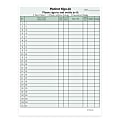 HIPAA Compliant Patient/Visitor Privacy 2-Part Sign-In Sheets, 8-1/2" x 11", Green, Pack Of 250 Sheets