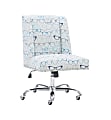 Linon Home Decor Products Cooper Mid-Back Home Office Chair, Glasses Print/Chrome