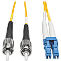 Tripp Lite 15M Duplex Singlemode 9/125 Fiber Optic Patch Cable LC/ST 50' 50ft 15 Meter - LC Male - ST Male - 49ft - Yellow 1 thumbnail image