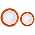 Amscan Round Hot-Stamped Plastic Bordered Plates, Orange Peel, Pack Of 20 Plates 1 thumbnail image