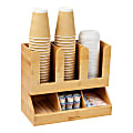 Mind Reader 6-Compartment 2-Tier Condiment Organizer, 11-1/2"H x 6-3/4"W x 13-31/50"D, Brown 1 thumbnail image