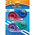 BIC Wite-Out Correction Tape, Pack Of 4 Correction Tape Dispensers