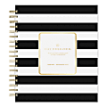 2024 Day Designer Daily/Monthly Planning Calendar, 8" x 10", Rugby Stripe Black Frosted, January To December