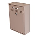 Mail Boss Locking Security Drop Box, 16 1/4"H x 11 1/4"W x 4 3/4"D, Tan